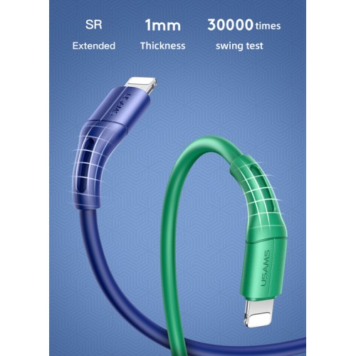 USAMS USAMS καλώδιο USB σε Lightning US-SJ500, 2A, 1m, μαύρο