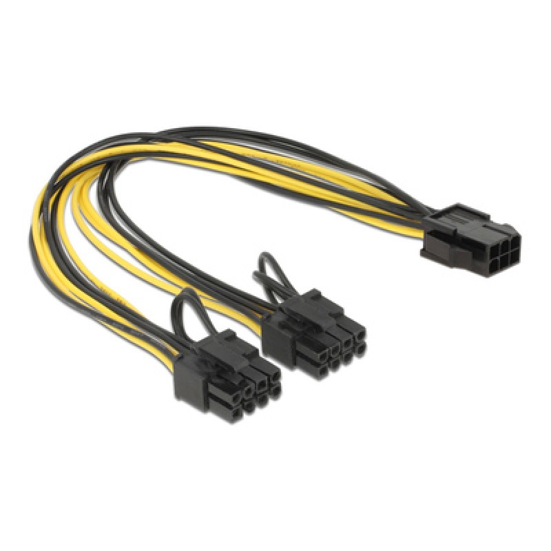 Powertech POWERTECH καλώδιο PCIe 6pin σε 2x 8pin CAB-W044, 30cm