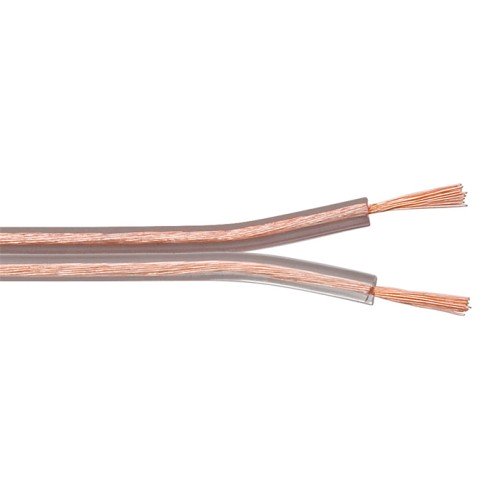 Powertech POWERTECH καλώδιο ήχου 2x 0.50mm² CAB-SP017, Copper, 10m, διάφανο