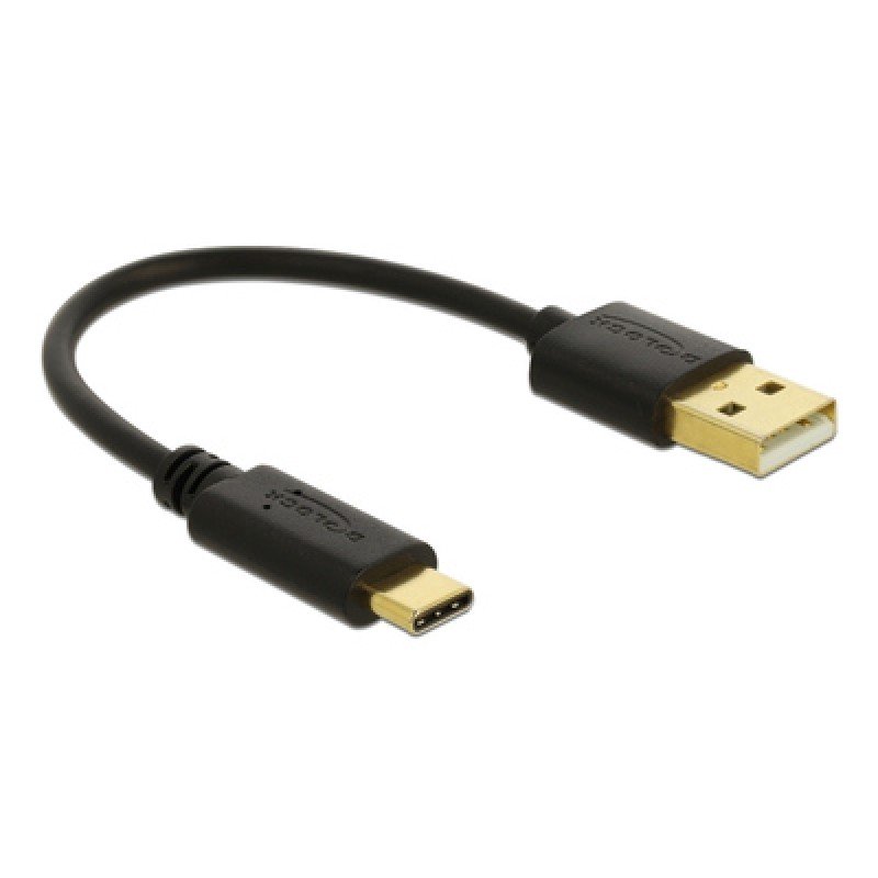 DELOCK DELOCK καλώδιο USB σε USB-C 85354, 3A, 22AWG, 0.15m, μαύρο