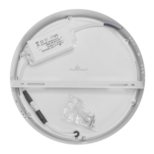 Powertech POWERTECH LED panel PAN-0002, 18W, Φ 22.5cm, 4000K, 1820lm, λευκό
