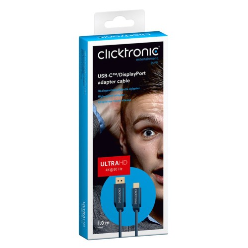 CLICKTRONIC CLICKTRONIC καλώδιο DisplayPort σε USB Type-C 44931, 4K/60Hz, 1m, μπλε
