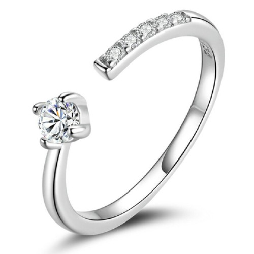 BAMOER BAMOER δαχτυλίδι BSR203-A, κυβική ζιρκόνια, ανοιγόμενο, ασήμι 925, ασημί