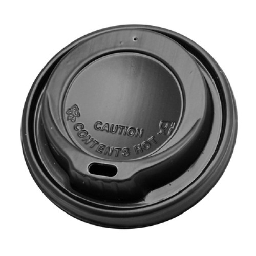 UNBRANDED Πλαστικό καπάκι πιπίλα για ποτήρι 3028F, 8οζ, μαύρο, 100τμχ