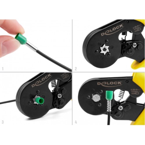 DELOCK DELOCK πρέσα ακροδεκτών 90561, αυτορυθμιζόμενη, εξάγωνο, 10-23 AWG