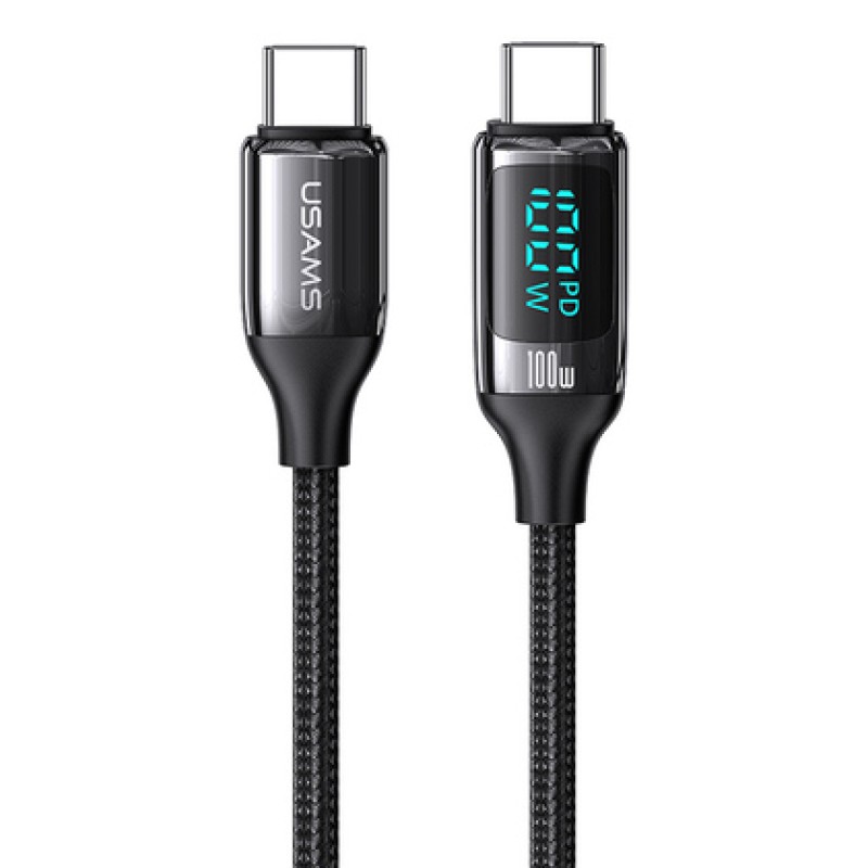 USAMS USAMS καλώδιο USB Type-C US-SJ546, 100W/5A, 1.2m, μαύρο
