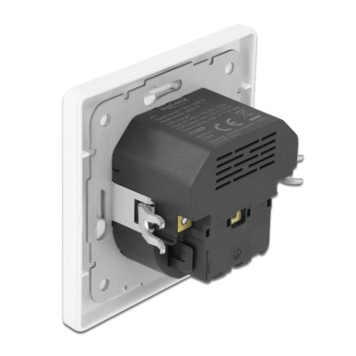 DELOCK DELOCK πρίζα τοίχου 11489 με θύρες φόρτισης USB & USB Type-C 3.4A, λευκή