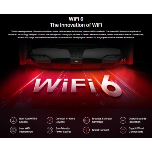 MERCUSYS MERCUSYS router MR70X, Wi-Fi 6, 1800Mbps AX1800, Dual Band, Ver. 1.0