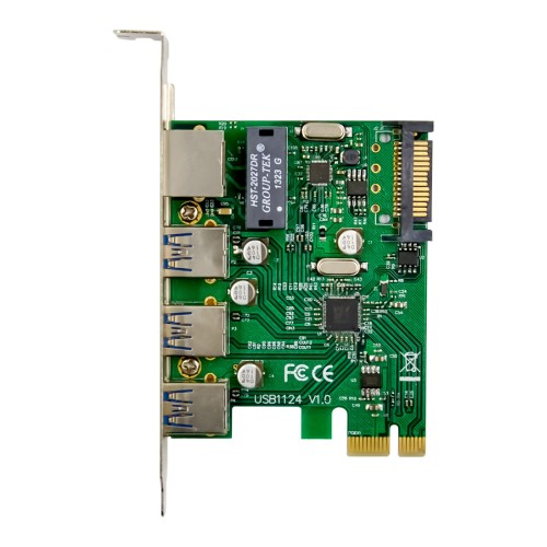 Powertech POWERTECH κάρτα επέκτασης PCIe σε USB 3.0 & GbE LAN ST642, VL805&RTL8153