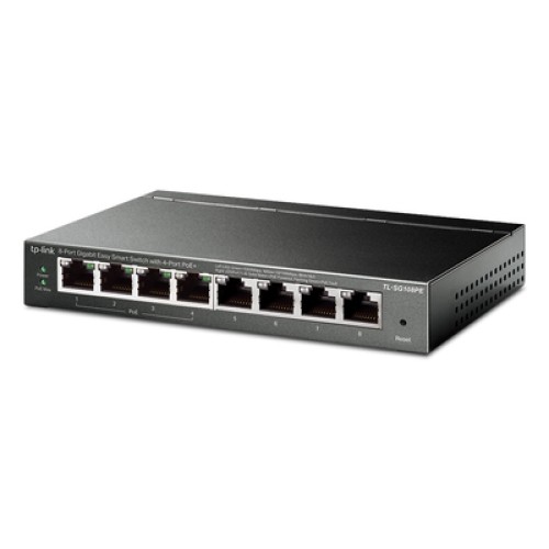 TP-Link TP-LINK Easy Smart Switch TL-SG108PE, 8-Port Gbit, 4-Port PoE, Ver. 5.0