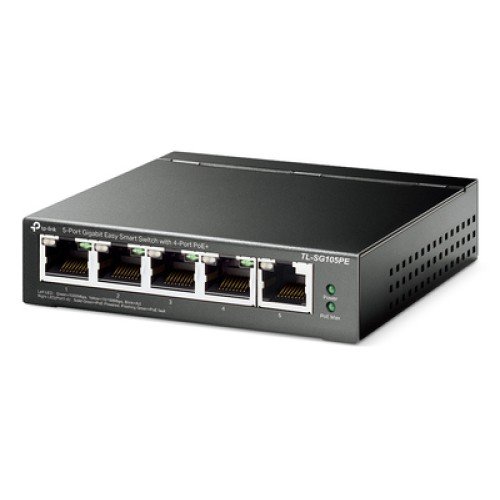 TP-Link TP-LINK Easy Smart Switch TL-SG105PE, 5-Port Gbit, 4-Port PoE+, Ver. 2.0