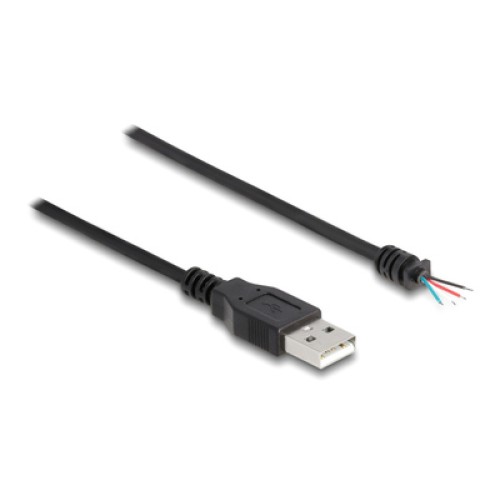DELOCK DELOCK καλώδιο USB 64184 με ελεύθερα άκρα, 28 AWG, 1m, μαύρο
