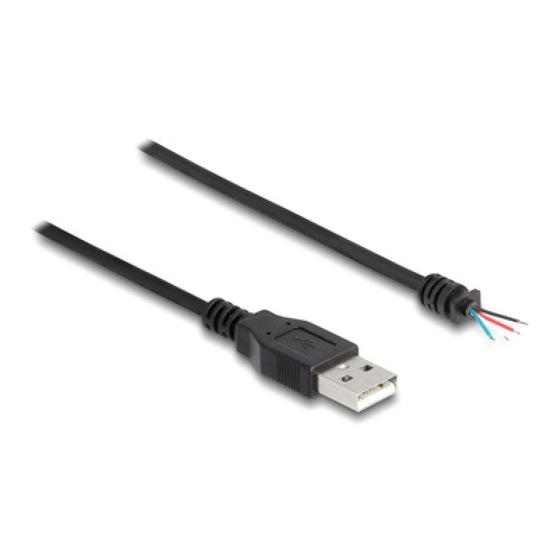 DELOCK DELOCK καλώδιο USB 64184 με ελεύθερα άκρα, 28 AWG, 1m, μαύρο