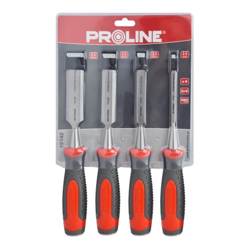 PROLINE PROLINE σκαρπέλα ξύλου 19142, αντιολισθητική λαβή, 6-25mm, 4τμχ