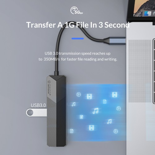 ORICO ORICO docking station MDK-5P, 5 θυρών, USB-C σύνδεση, 4K, μαύρο