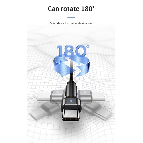 USAMS USAMS καλώδιο USB-C σε USB SJ477, περιστρεφόμενο βύσμα, 2A, 1m, πράσινο