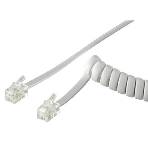 GOOBAY GOOBAY καλώδιο τηλεφώνου 50246, spiral, RJ10 4P4C, CCA, 2m, λευκό