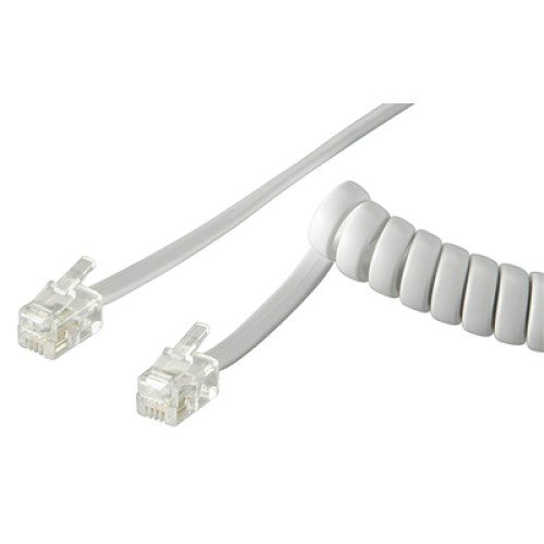 GOOBAY GOOBAY καλώδιο τηλεφώνου 68601, spiral, RJ10 4P4C, CCA, 4m, λευκό