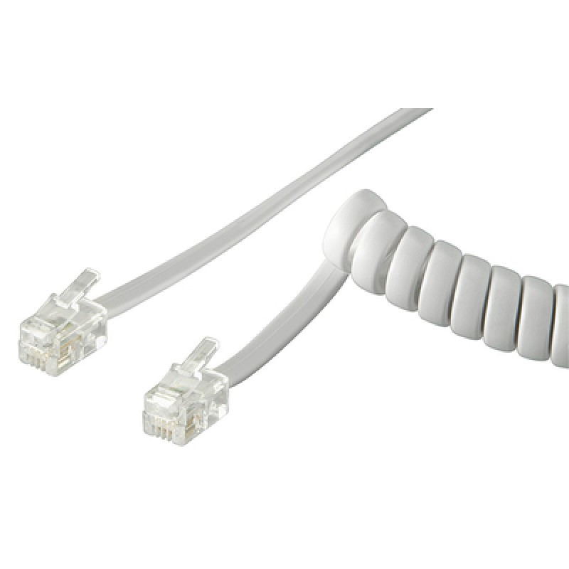 GOOBAY GOOBAY καλώδιο τηλεφώνου 68601, spiral, RJ10 4P4C, CCA, 4m, λευκό