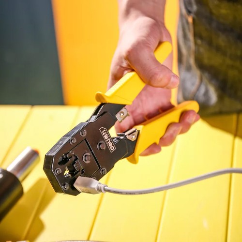 DELI DELI εργαλείο πτύχωσης με απογυμνωτή καλωδίων RJ45/12/11 DL2468, 8+6+4P