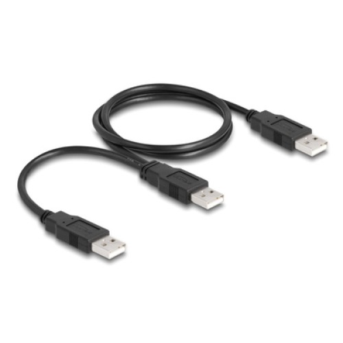 DELOCK DELOCK καλώδιο USB σε 2x USB 80000, 480Mbps, 70cm, μαύρο
