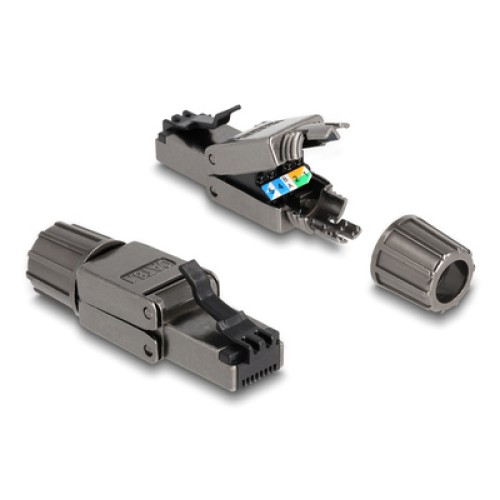 DELOCK DELOCK βύσμα RJ45 CAT 8.1 STP 86514, tool-free, γκρι