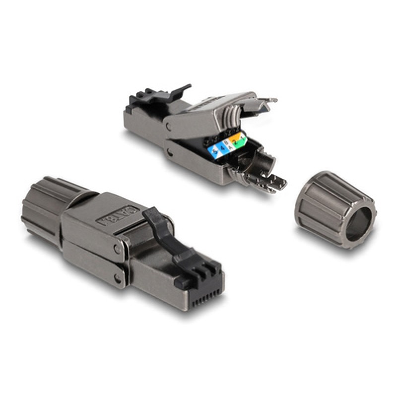 DELOCK DELOCK βύσμα RJ45 CAT 8.1 STP 86514, tool-free, γκρι