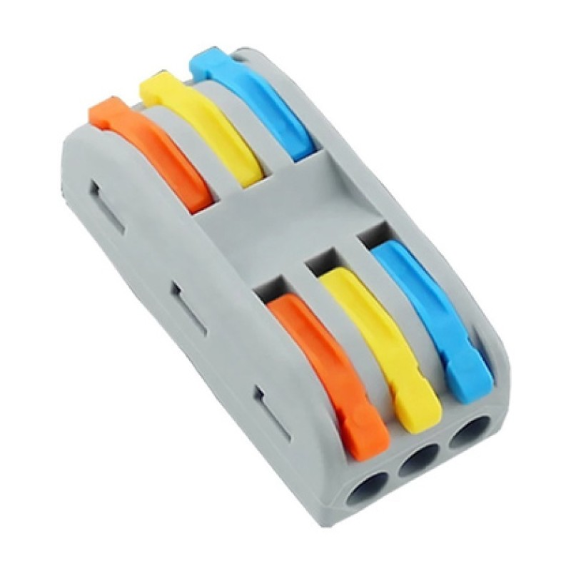 Powertech POWERTECH κλέμα σύνδεσης καλωδίων HUH-0091, 3 θέσεων, 0.08mm-4mm², 10τμχ