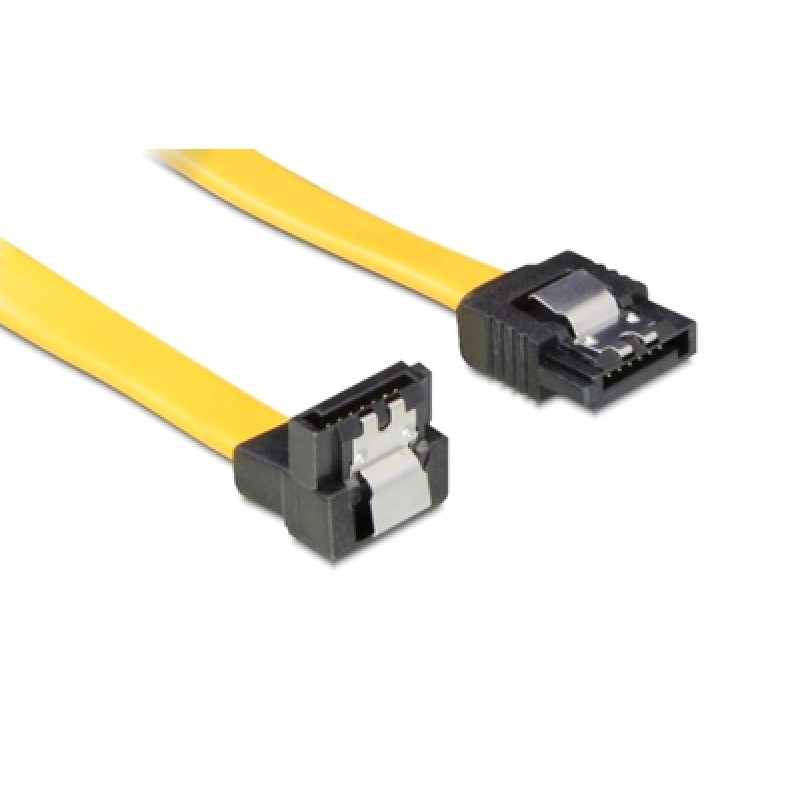 Powertech POWERTECH καλώδιο SATA CAB-W046, γωνιακό 90°, 6 Gb/s, 0.70m, κίτρινο