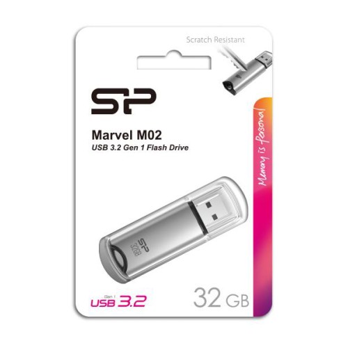 SILICON POWER SILICON POWER USB Flash Drive Marvel M02, 32GB, USB 3.2, γκρι