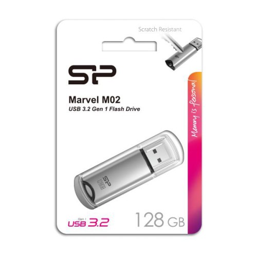 SILICON POWER SILICON POWER USB Flash Drive Marvel M02, 128GB, USB 3.2, γκρι