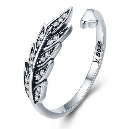 BAMOER BAMOER δαχτυλίδι SCR313, κυβική ζιρκόνια, ανοιγόμενο, ασήμι 925, ασημί