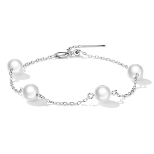 BAMOER BAMOER βραχιόλι BSB090 με πέρλες, ασήμι 925, ασημί