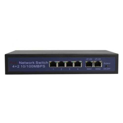 LONGSE LONGSE PoE switch HT412, 4x LAN port & 2x WAN port, 10/100Mbps
