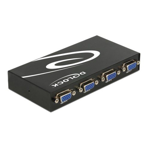 DELOCK DELOCK VGA switch 87635, 4 σε 1, 1080p, bidirectional, μαύρο
