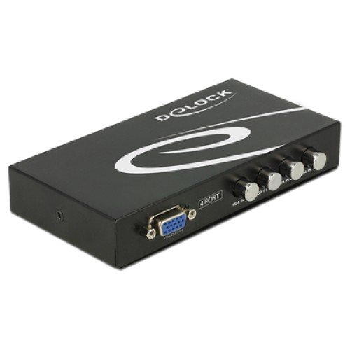 DELOCK DELOCK VGA switch 87635, 4 σε 1, 1080p, bidirectional, μαύρο