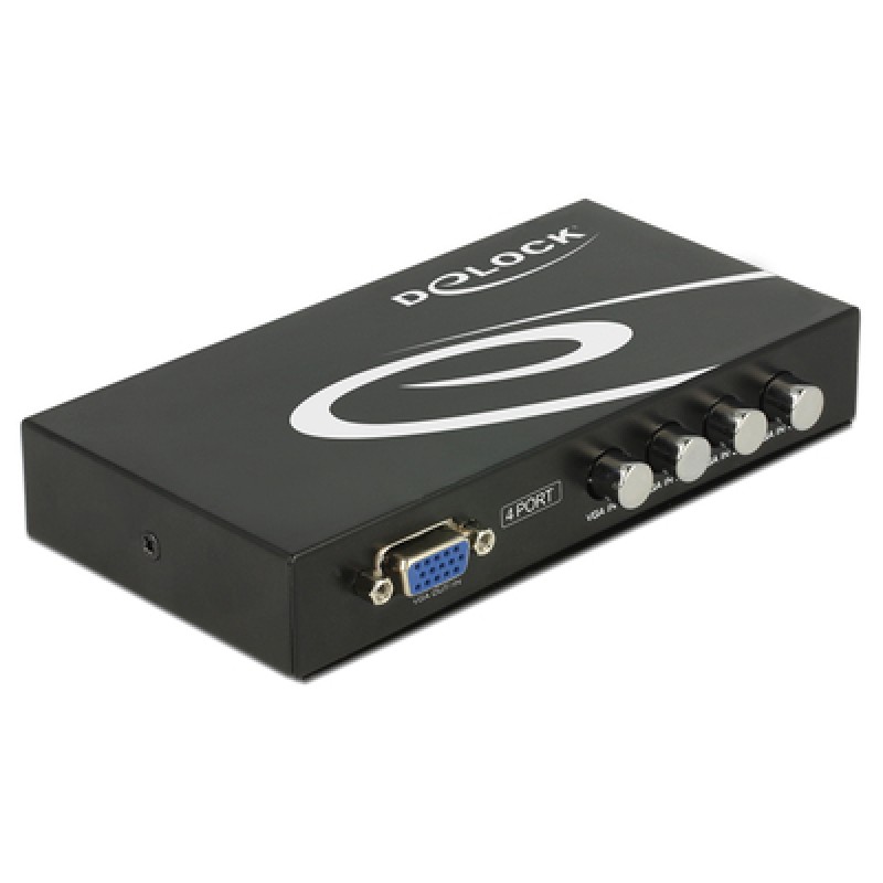 DELOCK DELOCK VGA switch 87635, 4 σε 1, 1080p, bidirectional, μαύρο