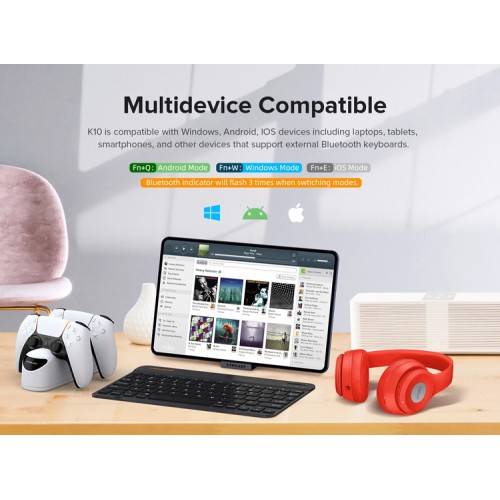 TECLAST TECLAST ασύρματο πληκτρολόγιο K10, Bluetooth, 25x15cm, μαύρο