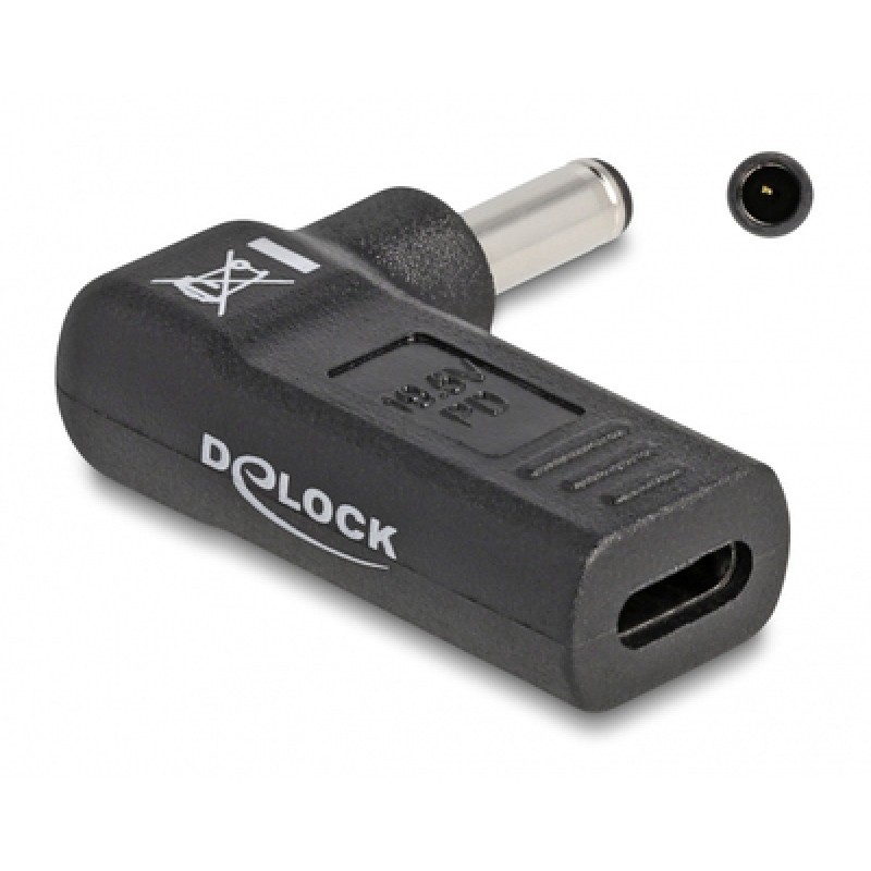 DELOCK DELOCK αντάπτορας τροφοδοσίας 60007, USB-C σε Dell 4.5x3mm, 90°, μαύρος