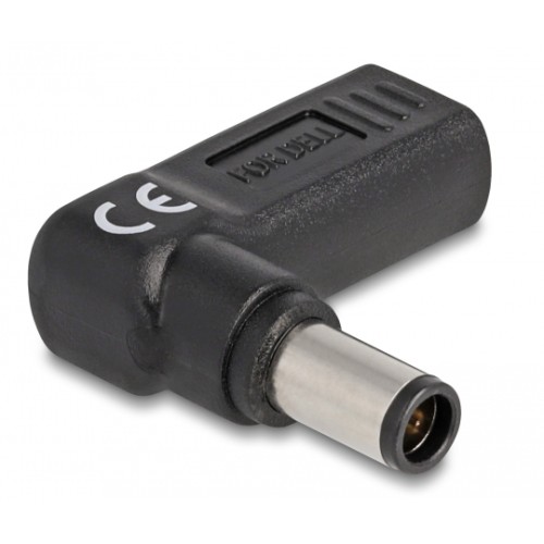DELOCK DELOCK αντάπτορας τροφοδοσίας 60008, USB-C σε Dell 7.4x5mm, 90°, μαύρος