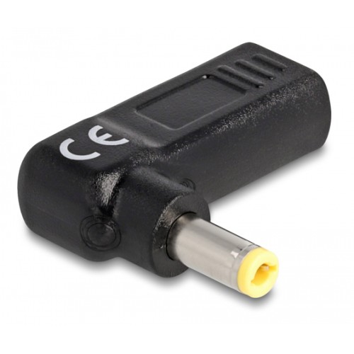 DELOCK DELOCK αντάπτορας τροφοδοσίας 60011, USB-C σε 5.5x2.5mm, 90°, μαύρος