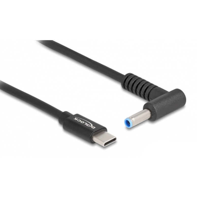 DELOCK DELOCK καλώδιο τροφοδοσίας 87971, USB-C σε HP 4.5x3.0mm, 1.5m, μαύρο