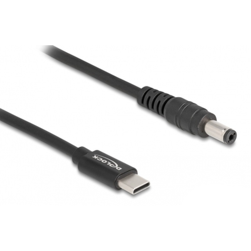 DELOCK DELOCK καλώδιο τροφοδοσίας 87977, USB-C σε 5.5x2.1mm, 1.5m, μαύρο
