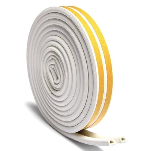 UNBRANDED Αυτοκόλλητη μονωτική ταινία HUH-0096 για παράθυρα, 9x6mm, 5m, λευκή