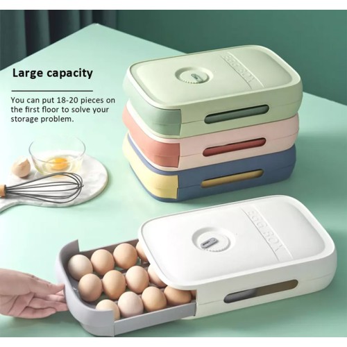 UNBRANDED Πλαστική θήκη αυγών HUH-0105 για 18-20 αυγά, 8x22x29, λευκή