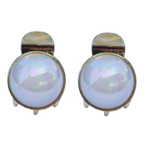 ROXXANI ROXXANI κλιπ μαλλιών RXN-0009 με στρογγυλή οπάλ πέτρα, χρυσό, 2τμχ