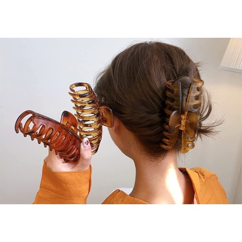 ROXXANI ROXXANI κλιπ μαλλιών RXN-0014, καφέ, 11cm, 2τμχ