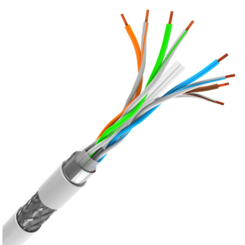 Powertech POWERTECH καλώδιο δικτύου CAB-N297, Cat 6 S/FTP, CCA, 24AWG, 100m, γκρι