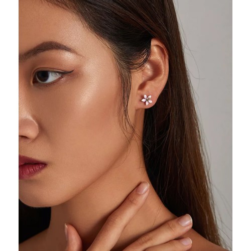 BAMOER BAMOER σκουλαρίκια καρφωτά λουλούδι SCE1273, ασήμι 925, ασημί