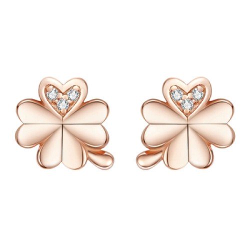 BAMOER BAMOER σκουλαρίκια καρφωτά BSE233, κυβική ζιρκόνια, ασήμι 925, ροζ χρυσό